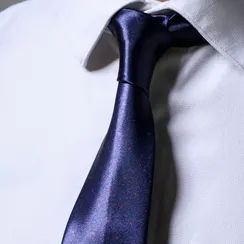 Галстук синий в красную крапинку