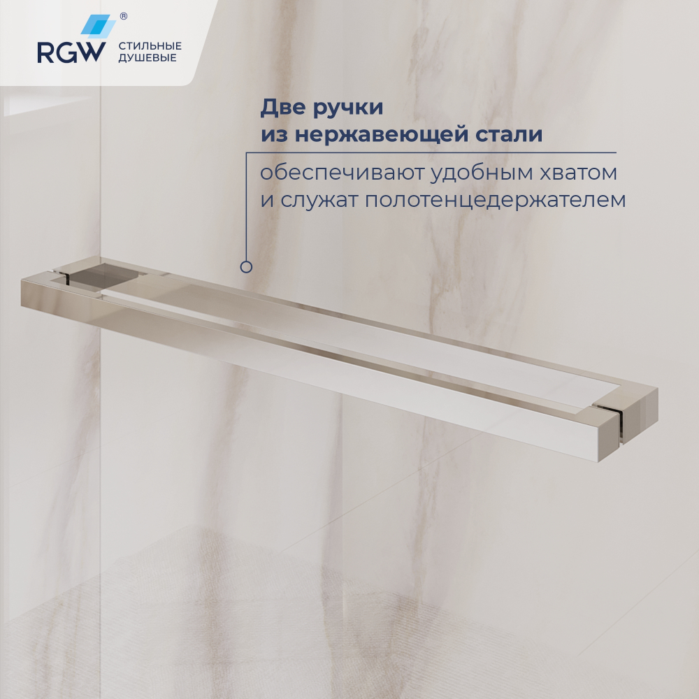 Душевой уголок с открытием двери вовнутрь RGW LE-45 (Прозрачное, 1000x900)