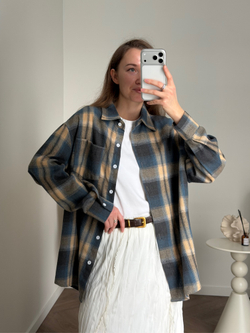 Рубашка в клетку синий