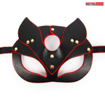 Черно-красная игровая маска с ушками