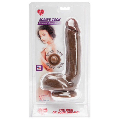 Реалистичный фаллоимитатор на присоске Adam&rsquo, s PleasureSkin , 20 см (Цвет: коричневый)