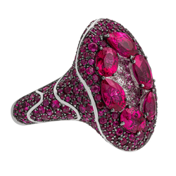 Кольцо с Рубинами и Бриллиантами, R0262-0/1