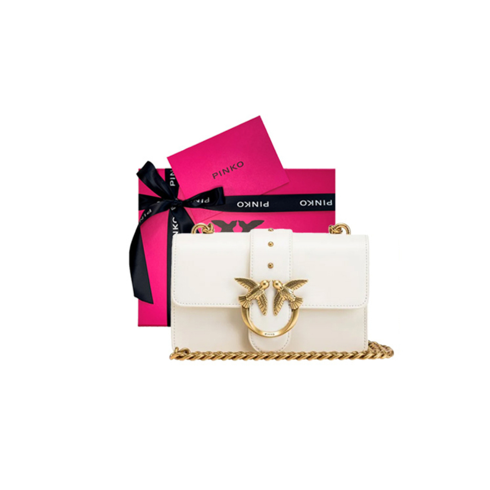 Сумка Pinko One-Shoulder Messenger Bag Mini White, 1P22TY-Y5H7-Z14Q