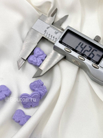 Пуговицы бантики фиолетовые пластиковые