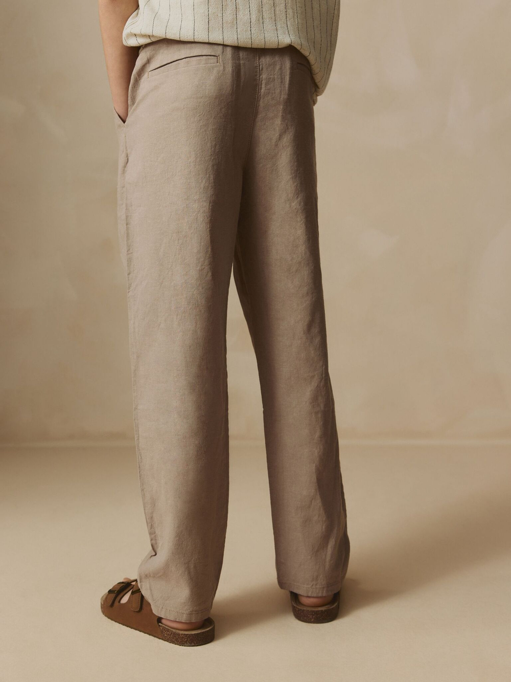 Брюки льняные для мальчика Next AC6-065, Светло-коричневый