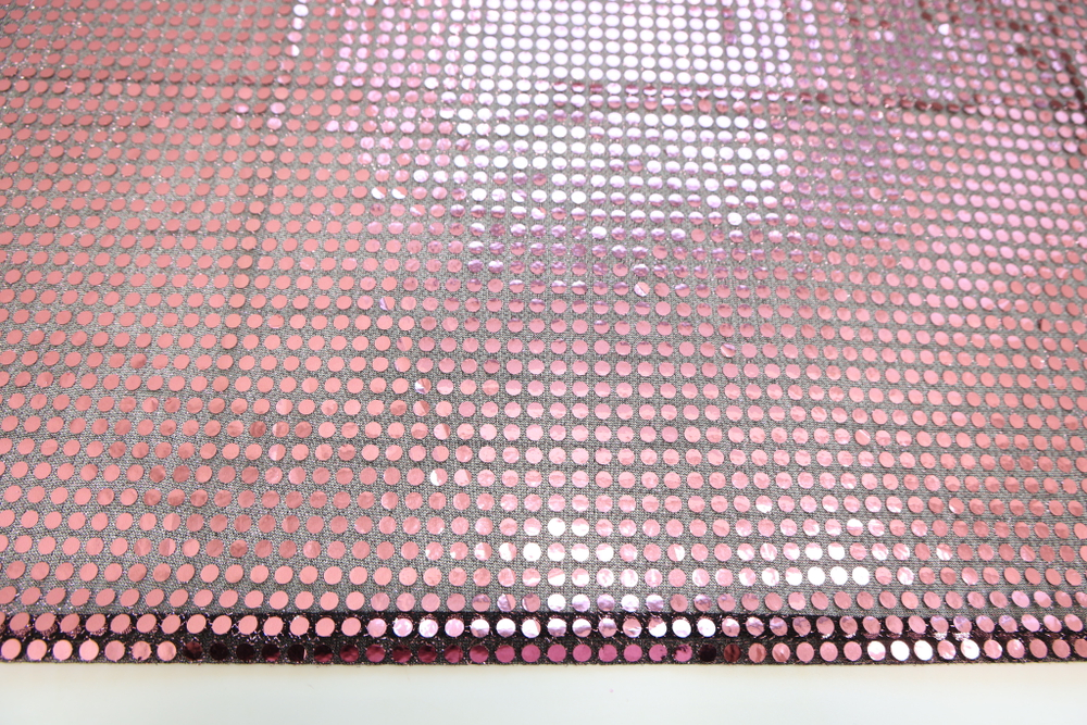 Трикотаж с пайетками пыльно-розовый