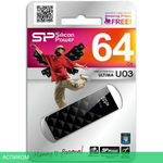 USB Flash-накопитель Silicon-Power Ultima U03 64GB Black (SP064GBUF2U03V1K)