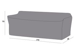Защитный чехол на диван Касабланка, трехместный 219×82×70 см, цвет серый