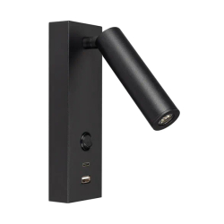 Светильник SP-BED-CHARGE-S60x125-3W Warm3000 (BK, 20 deg, 230V, USB-A, USB-C) (Arlight, IP20 Металл, 3 года) 029629(1)
