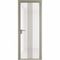 Алюминиевая дверь 18AG никель матовый стекло белый триплекс