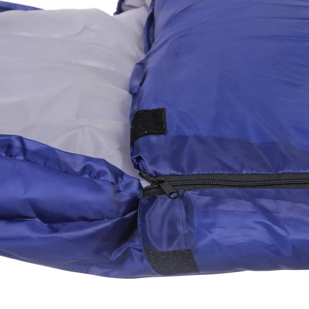 Спальник одеяло с капюшоном 210*75см 2400гр синий -5С