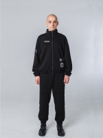 Толстовка "Пацанская" с нашивками. Черная