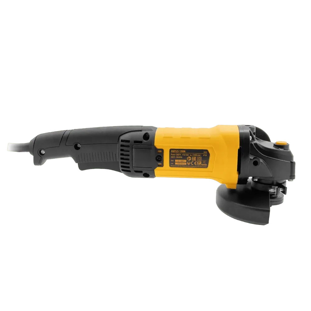 Машина шлифовальная угловая AGH125-1200A, 1200 Вт, 125 мм, 11000 об/мин Denzel 26909