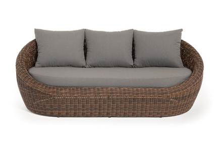 "Барселона" диван из искусственного ротанга трехместный, цвет коричневый