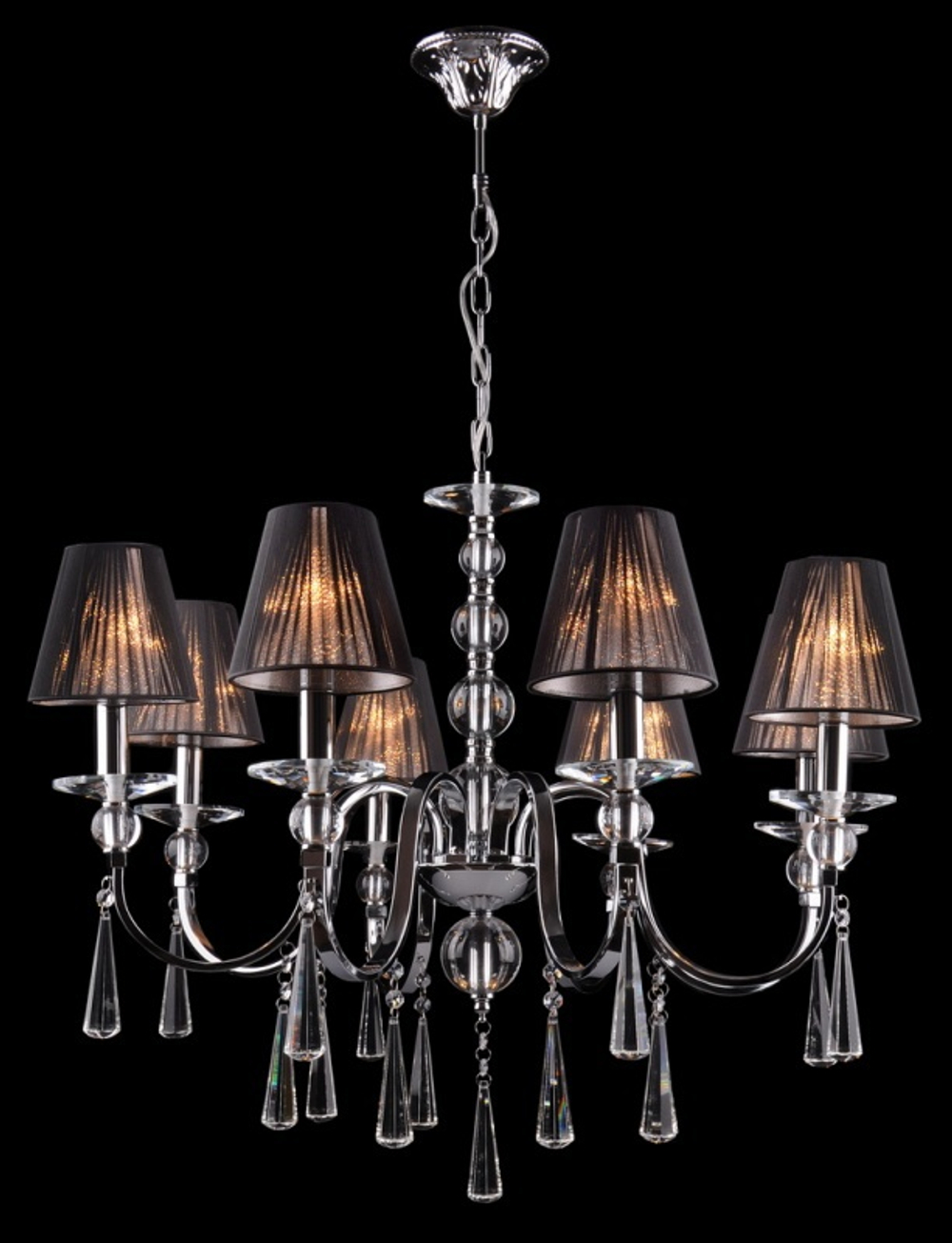 Люстра 3411/8 хром/черный