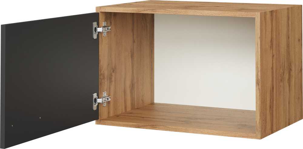 Шкаф-антресоль DIWO Кострома навесной 60x40х42 см, дуб вотан, антрацит, ручка черная