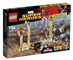 LEGO Super Heroes: Носорог и Песочный человек против Супергероев 76037 — Rhino and Sandman Super Villain Team-up — Лего Супергерои Marvel Марвел DC Comics комиксы