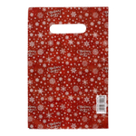 Красный подарочный новогодний пакет с вырубной ручкой (20х30 см) (Цвет: красный)