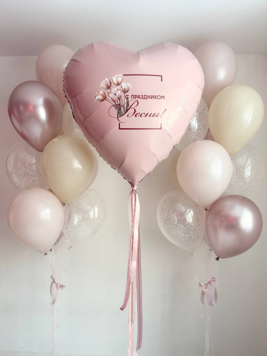 Воздушные гелиевые шарики с доставкой по Хабаровску песок/шелк/пыльная роза фото №4843