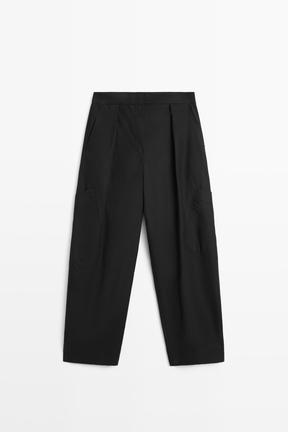 Massimo Dutti Брюки карго barrel fit, черный