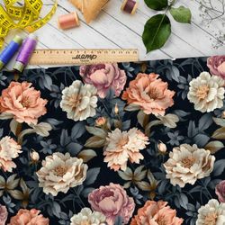 Ткань премиум таффета цветник в лунном свете