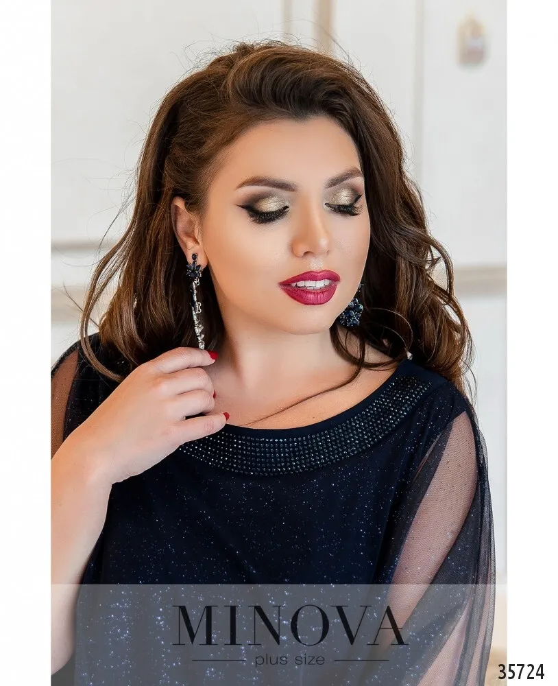 Платье 19-026-темно-синий Minova