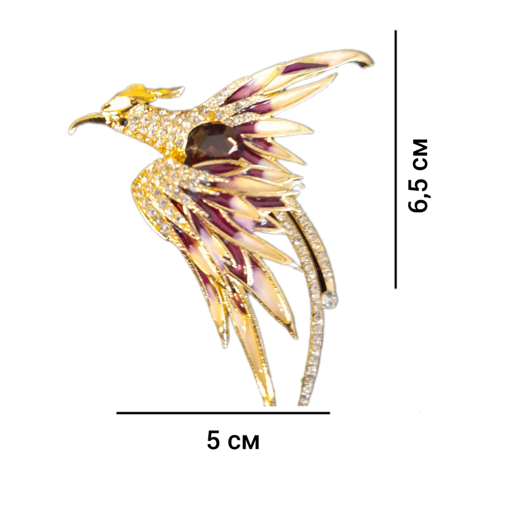 Брошь "Цветок красный"