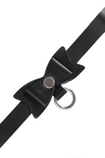 Черный чокер-ошейник с бабочкой и колечком