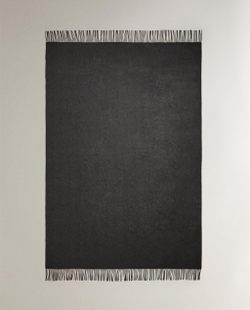 Zara Home плед из хлопка, экрю, 140x190 см