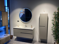 Зеркало Orka Moonlight 90x90 3001349 с подсветкой Бежевое матовое