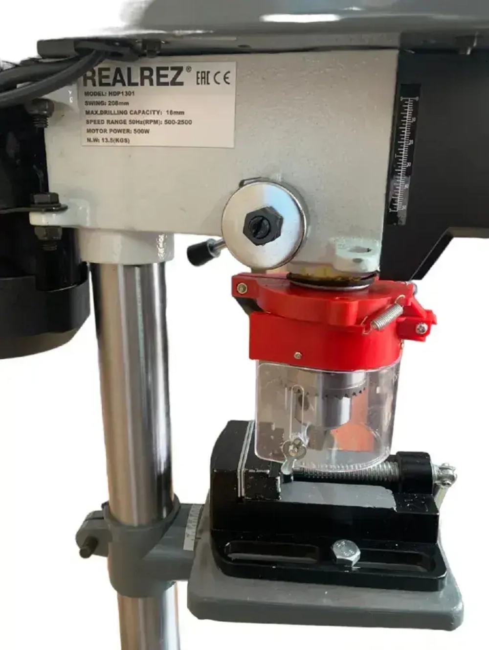 Cверлильный станок REALREZ HDP 1301, 500Вт / D16мм / 220В с тисками