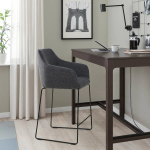 Барный стул со спинкой - TOSSBERG IKEA/ТОССБЕРГ ИКЕА, 101х42х56 см, серый