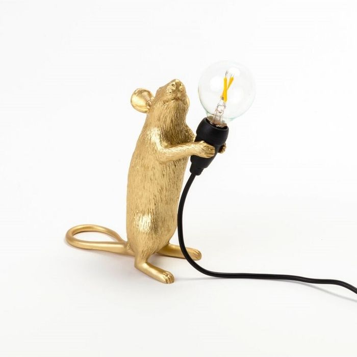 Настольная лампа Seletti Mouse Lamp Standing GOLD USB 15230