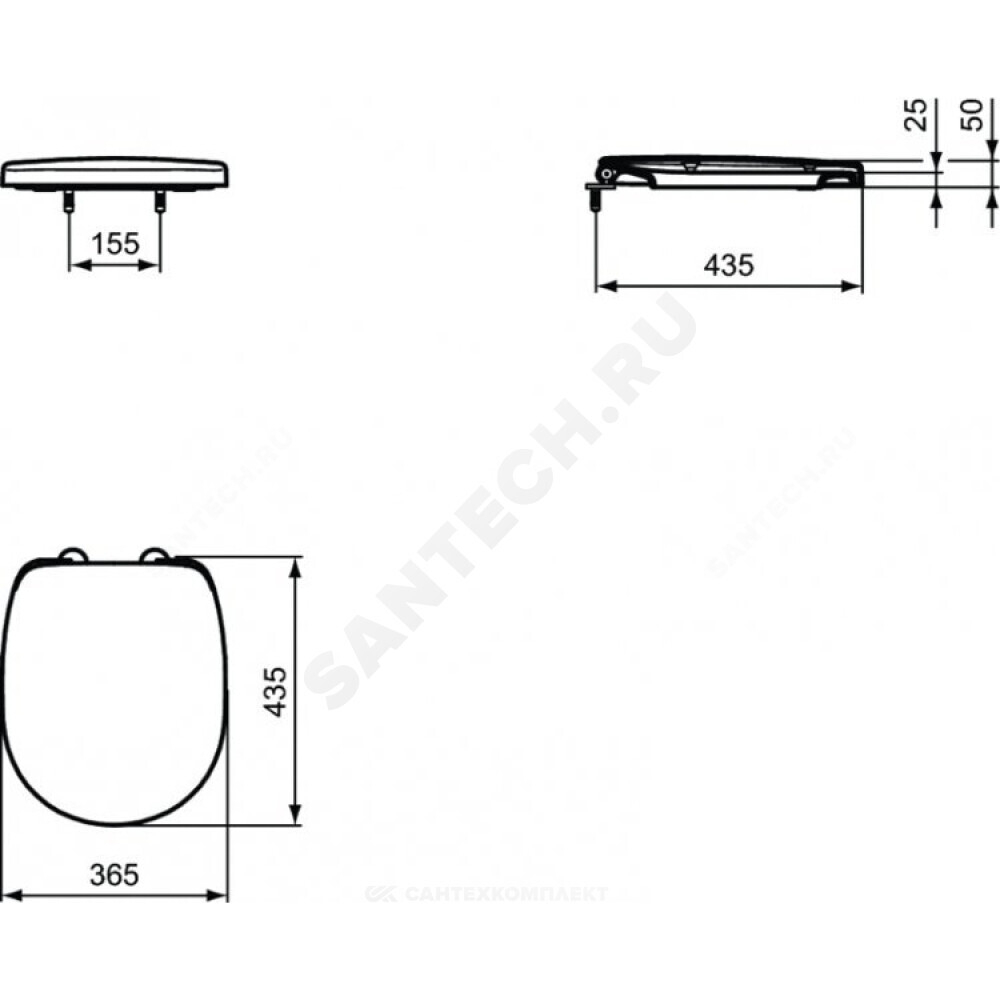Сиденье для унитаза дюропласт микролифт CONNECT SPACE Ideal Standard E129101