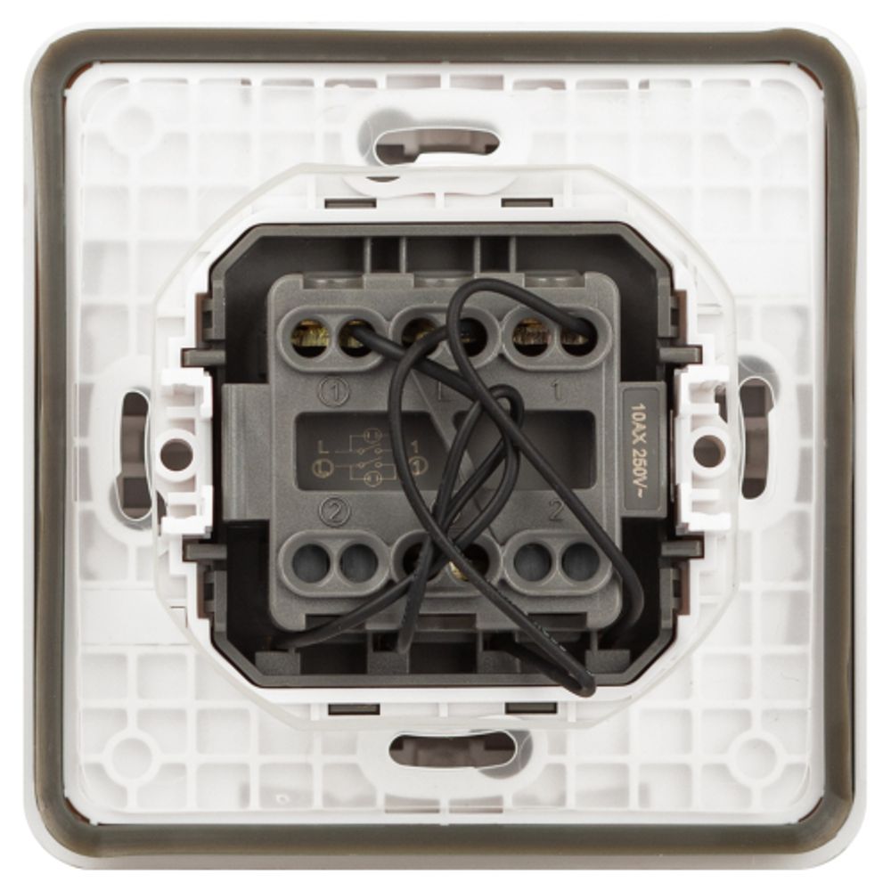 Выключатель ЭРА Эксперт 11-1525-01 двойной с подсветкой IP55, 10АХ-250В, СУ, белый