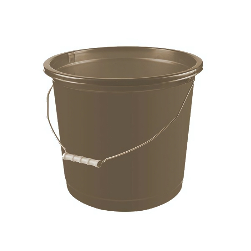 Ведро круглое 15л с железной ручкой цвет песочный