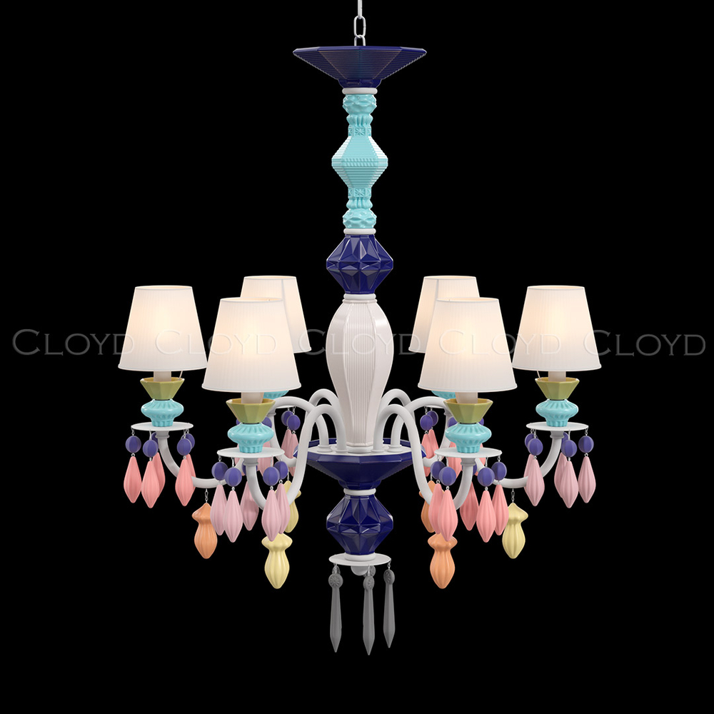 Люстра Cloyd LOTTIE-A C6 / Ø56 см- цветная керамика - белый (арт.11901)