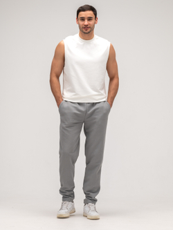 Брюки спортивные прямые теплые. Грей