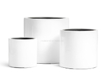 Кашпо TREEZ Effectory - серия Gloss - Цилиндр - Белый глянцевый лак
