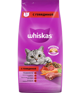 Whiskas Сухой корм для кошек с говядиной, 5 кг.