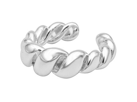 Кольцо Витое светлое серебро
