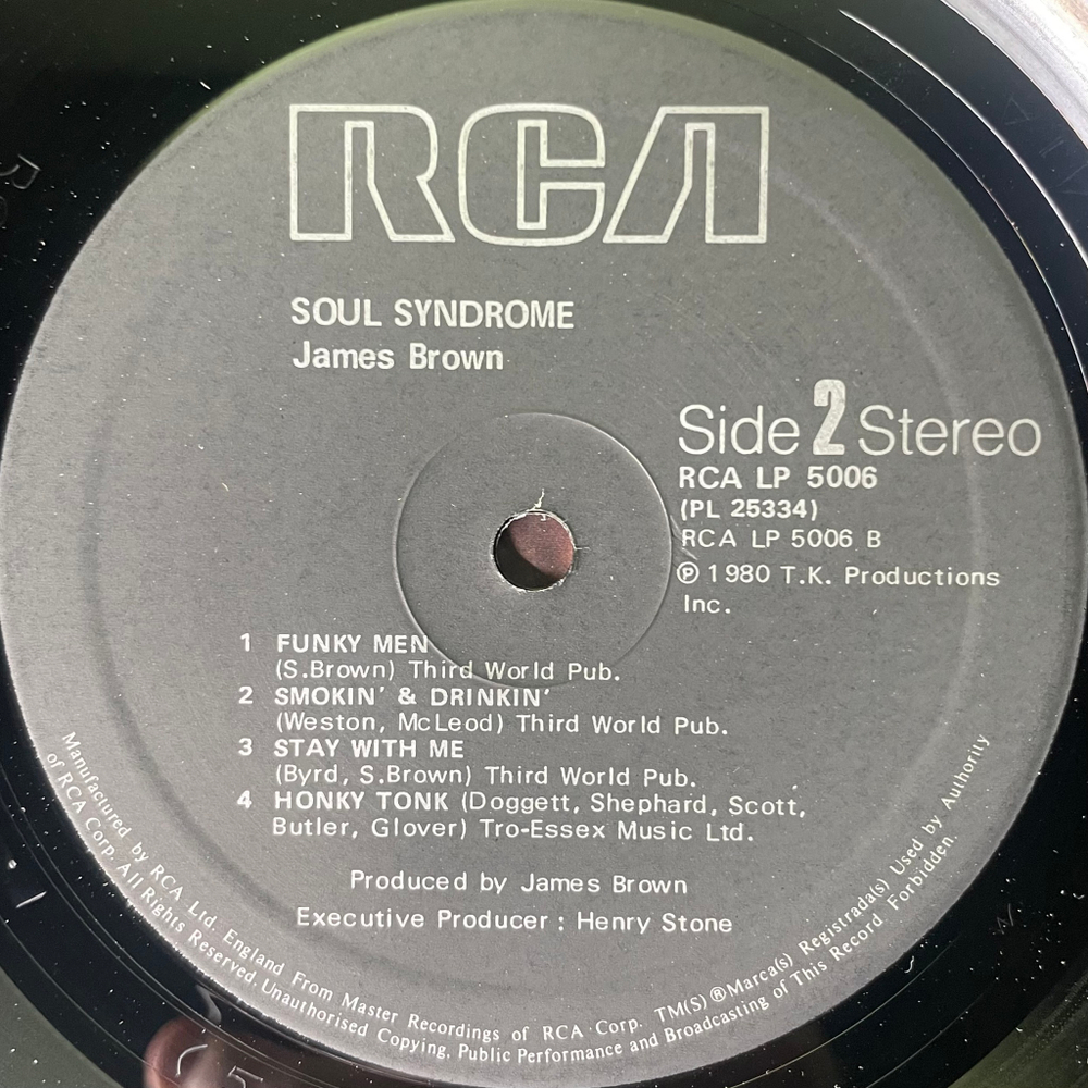 James Brown ‎– Soul Syndrome (Англия 1980г.)