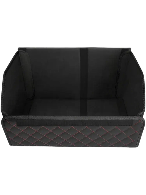 Органайзер в багажник LION Экокожа Ромб размер 50*30*30см черный/красный