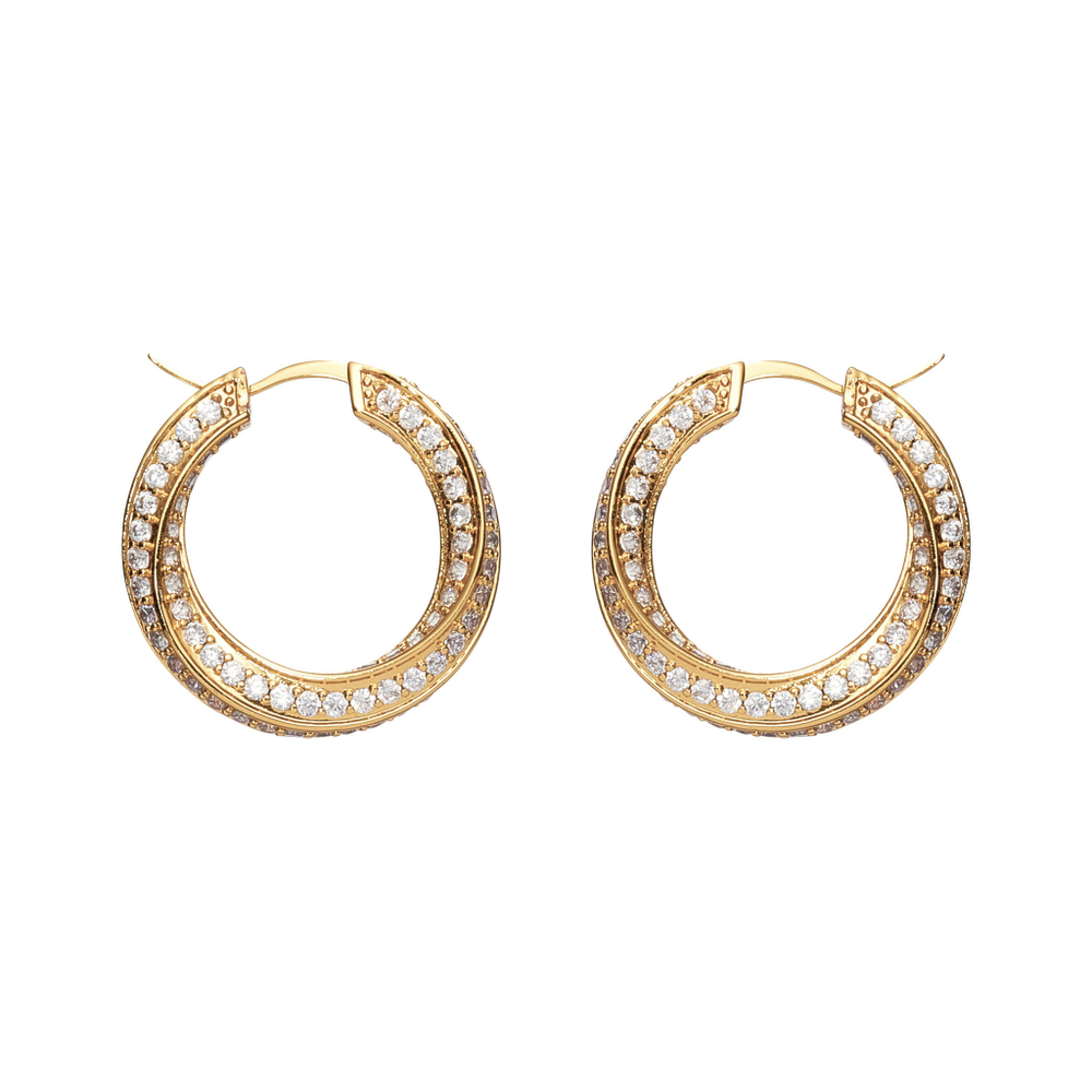 Серьги-золотая спираль, камни в асс.