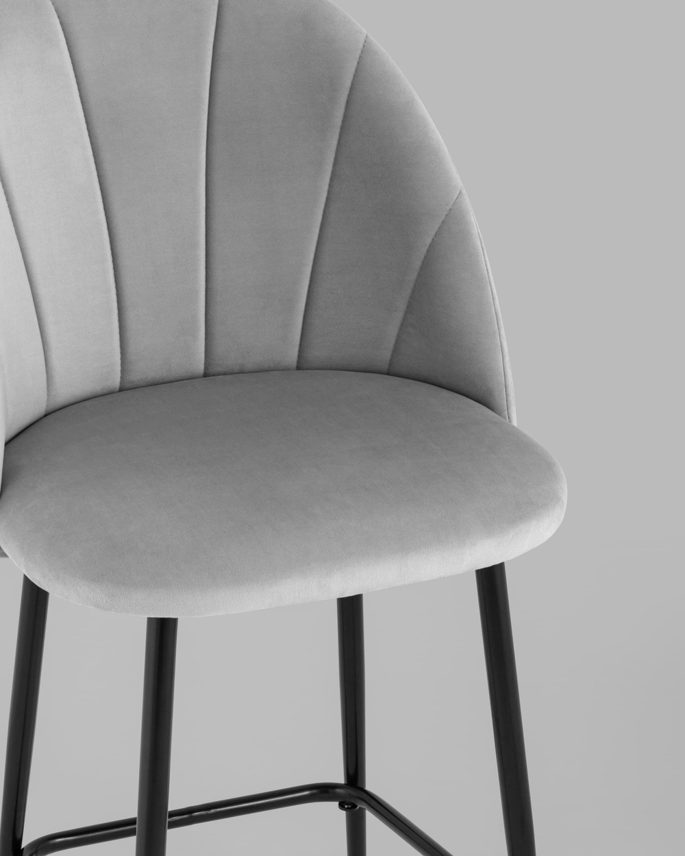 Стул полубарный Логан SN велюр светло-серый