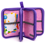 Пенал 3 отделения Alingar, искусственный мех, молния, 120 х 190 мм, "Fur roses", микс (розовый, голубой, фиолетовый, св-розовый)