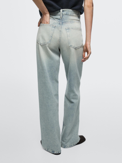 Massimo Dutti Джинсы с высокой талией и широкими штанинами, синий