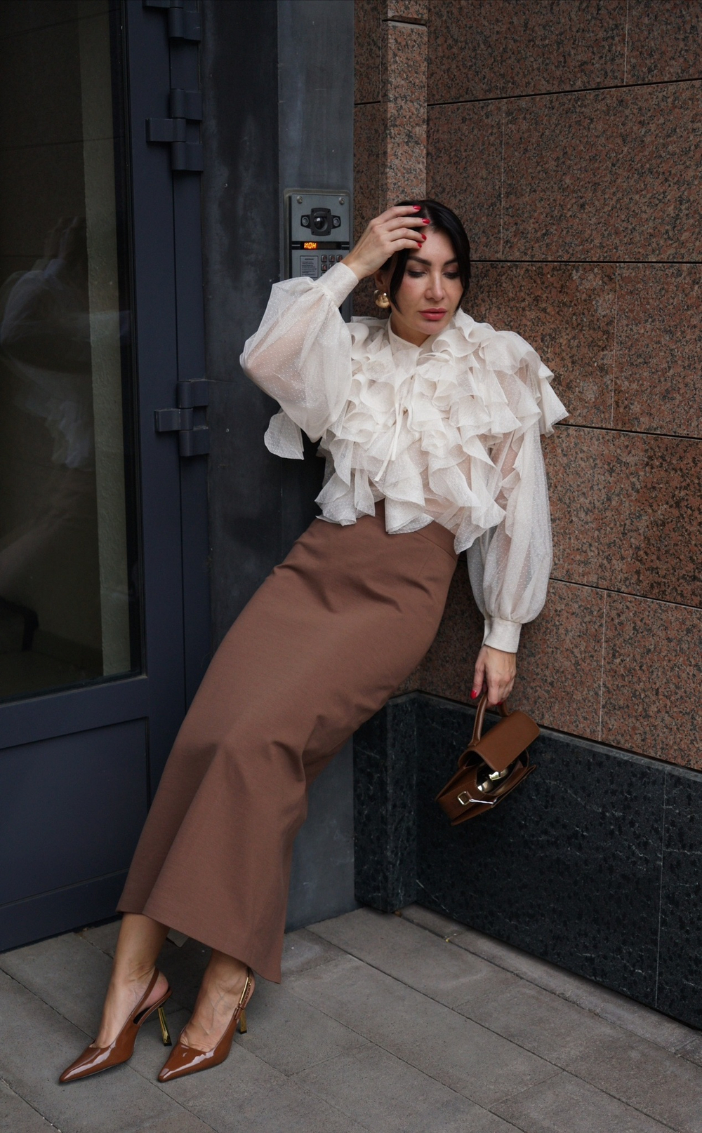 Юбка «Классика жанра» в шоколадном джерси