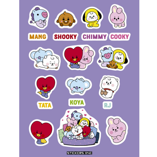 Стикерпак ВTS маскоты BT21