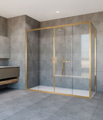 Душевой уголок Garda VSR-1G28017CLG, 1700*800, брашированное золото, стекло прозрачное